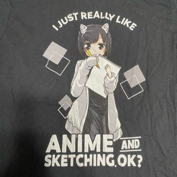 JUST A GIRL WHO LOVES ANIME AND SKETCHING. Tshirt Size: S (Jrs) - GUC - Picture 2 of 6
